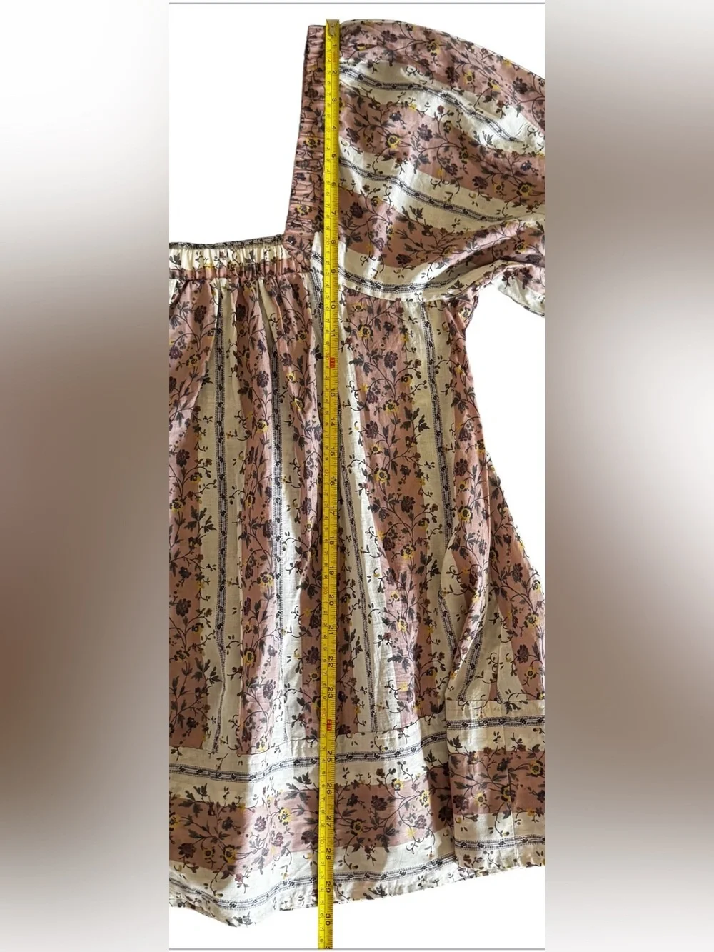 Free People size M Vintage Lover top Boho floral babydoll puff sleeve prairie